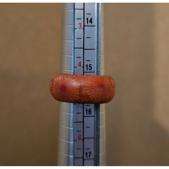 Size 4.5 Real Wood Unisex Ring Handcrafted Matte Finish Minimalist Jewelry - Picture 4 of 4